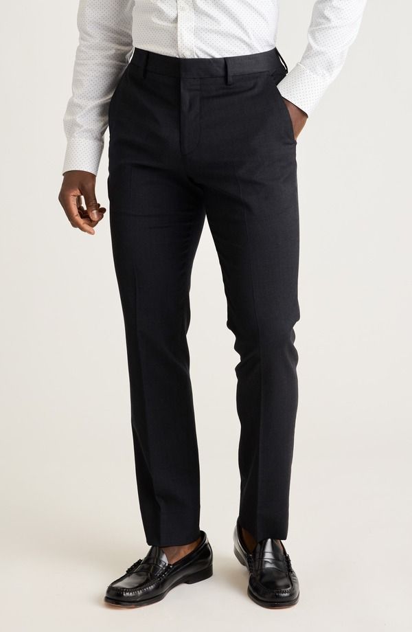ボノボス メンズ ボトムス カジュアルパンツ ウール Bonobos Jetsetter Flat Front Hemmed Stretch Wool Dress Pants Charcoal チャコール