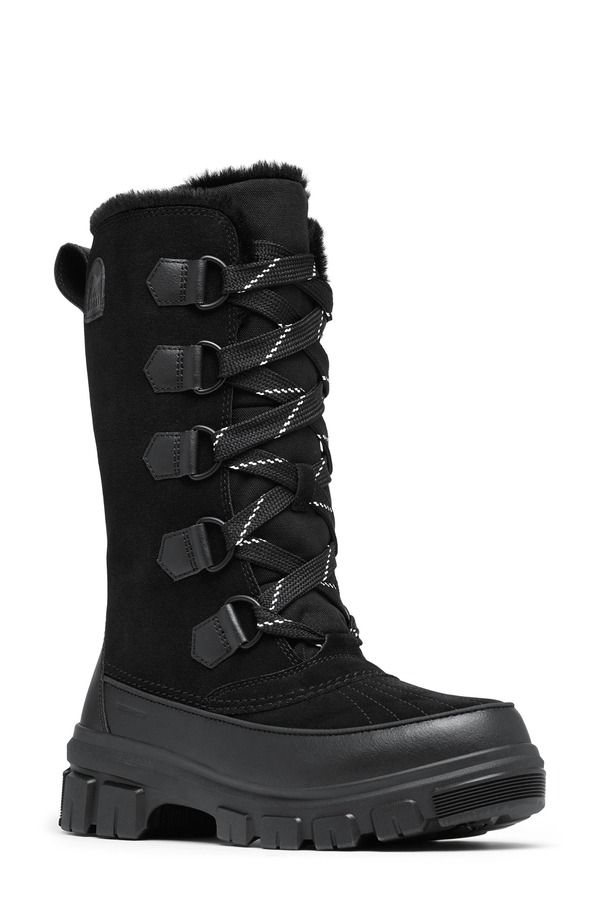 ソレル レディース シューズ ブーツ・レインブーツ トール SOREL Tivoli V Faux Fur Lined Tall Waterproof Boot Black Natural ブラック