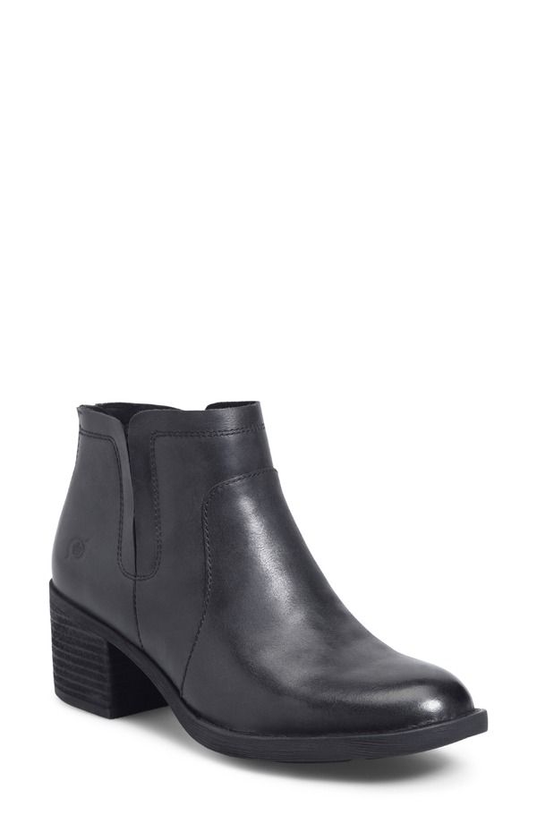 バーン レディース シューズ ブーツ・レインブーツ Brn Reece Bootie Black Leather ブラック