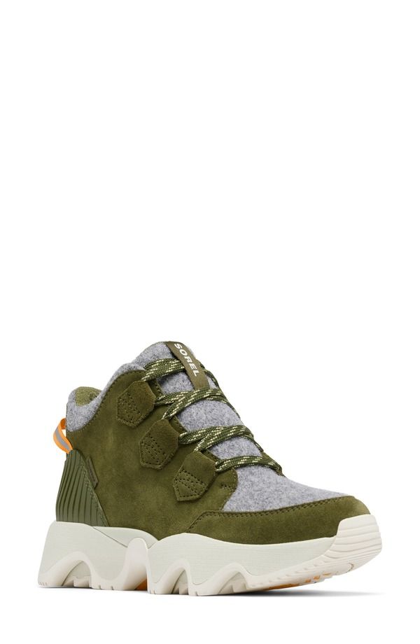 ソレル レディース シューズ ブーツ・レインブーツ プラスサイズ スニーカー SOREL Kinetic Impact Caribou Plus Waterproof Sneaker Bootie Utility Green Light Aloe グリーン
