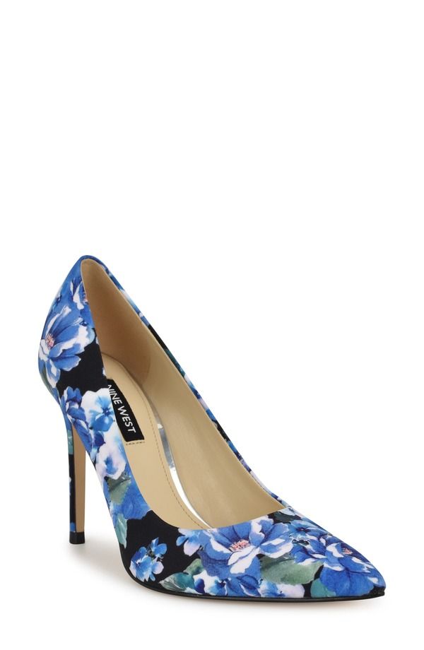 ナインウェスト レディース シューズ パンプス Nine West Fresh Pointed Toe Pump Dark Blue Floral ブルー