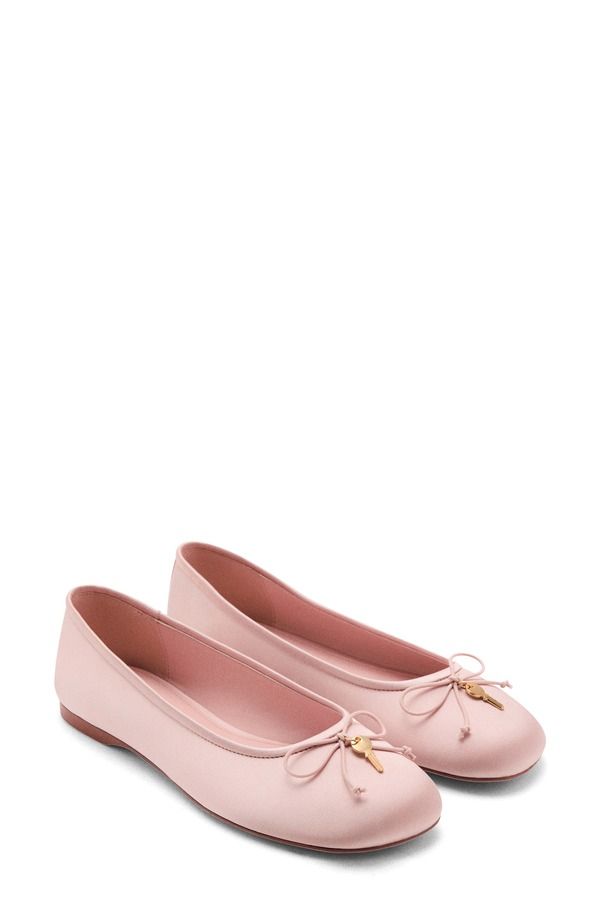 マンゴ レディース シューズ パンプス MANGO Ballet Flat Pink ピンク
