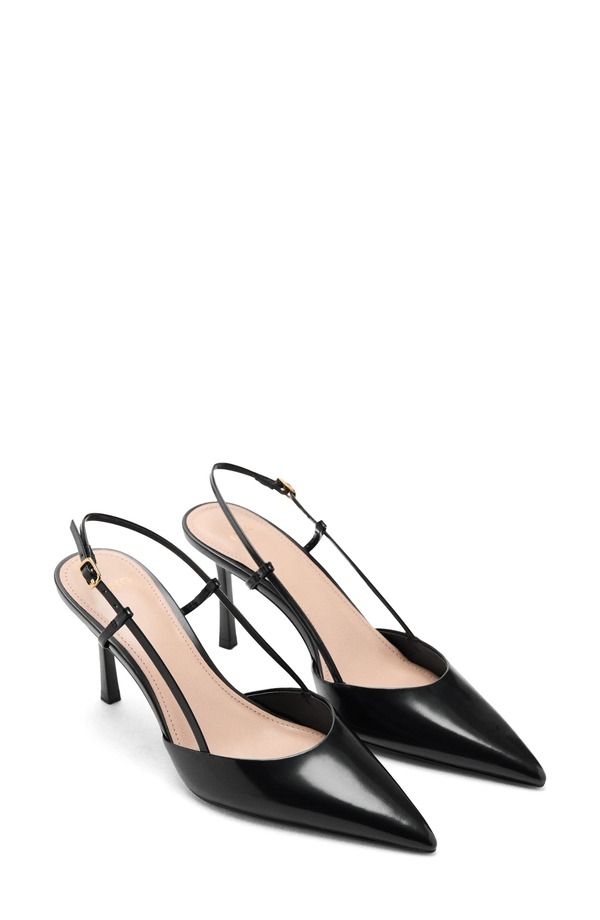 マンゴ レディース シューズ パンプス MANGO Pointed Toe Slingback Pump Black ブラック