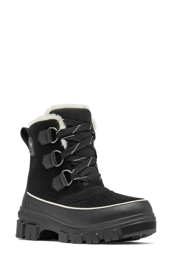 ソレル レディース シューズ ブーツ・レインブーツ SOREL Tivoli V Faux Fur Lined Waterproof Boot Black Fawn ブラック