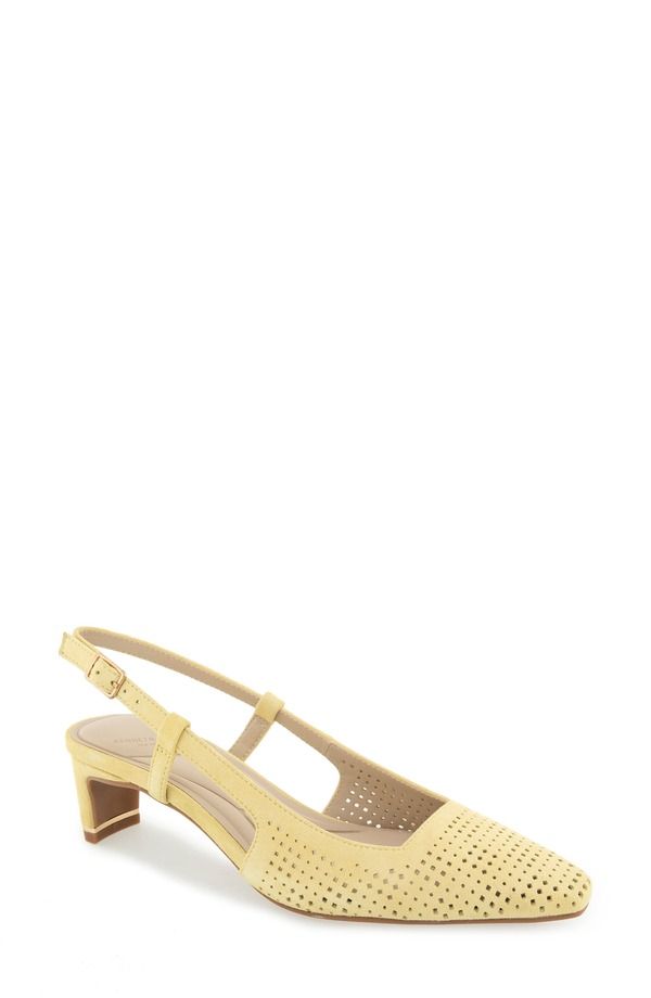 ケネスコール レディース シューズ パンプス Kenneth Cole Marbella Perf Slingback Pump Lemon Suede