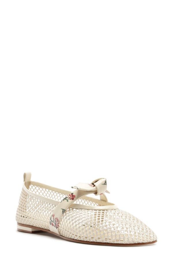 アレクサンドラバードマン レディース シューズ パンプス メッシュ Alexandre Birman x Agua by Agua Bendita Clarita Mesh Mary Jane Ballet Flat Off Quebrada Print Qu