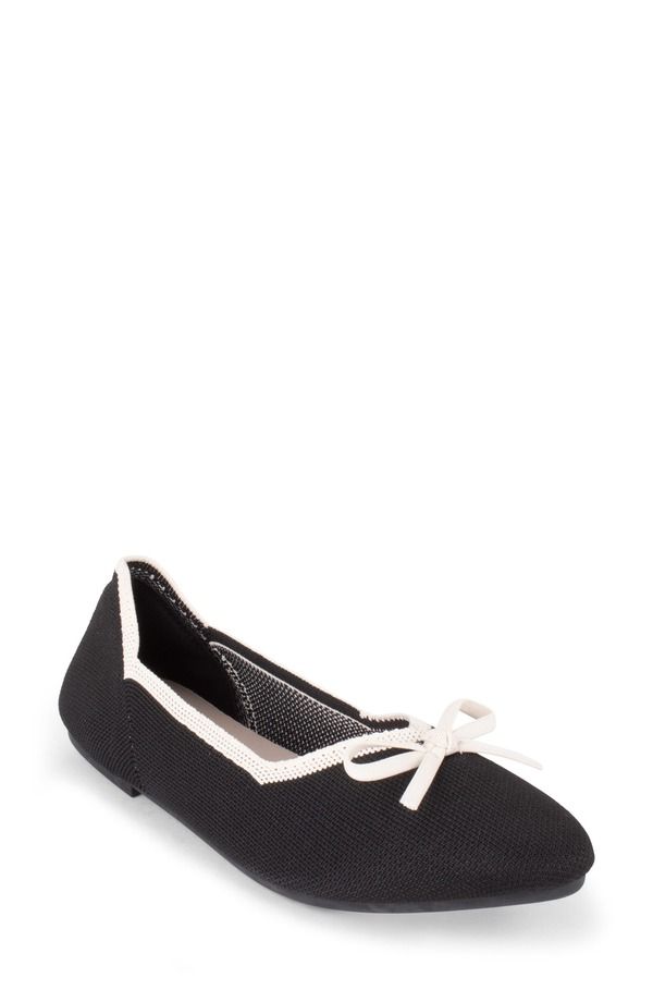 タハリ レディース シューズ パンプス Tahari Tortuga Ballet Flat Black Ivory アイボリー