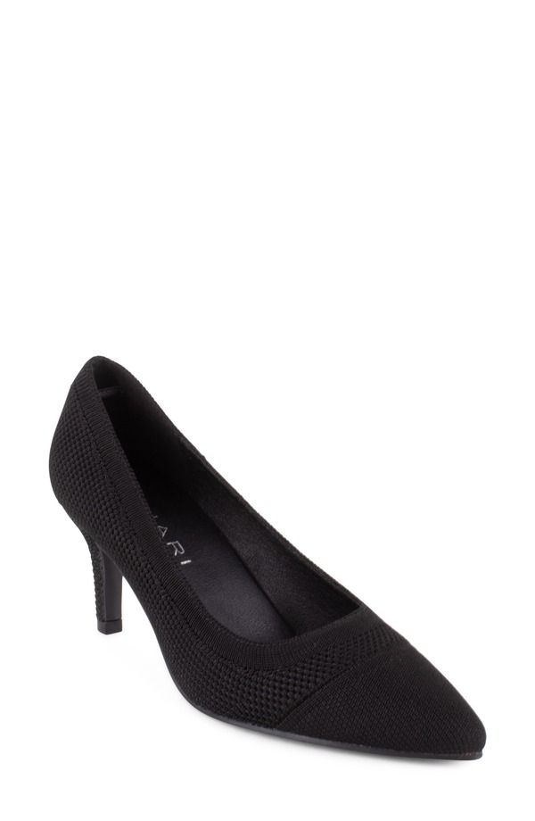 タハリ レディース シューズ ヒール キャップ Tahari Taj Pointed Cap Toe Pump Black ブラック