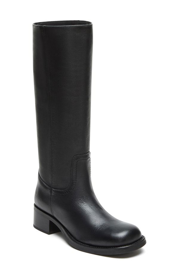 スティーブ マデン レディース シューズ ブーツ・レインブーツ Steve Madden Riggs Knee High Boot Black Leather ブラック