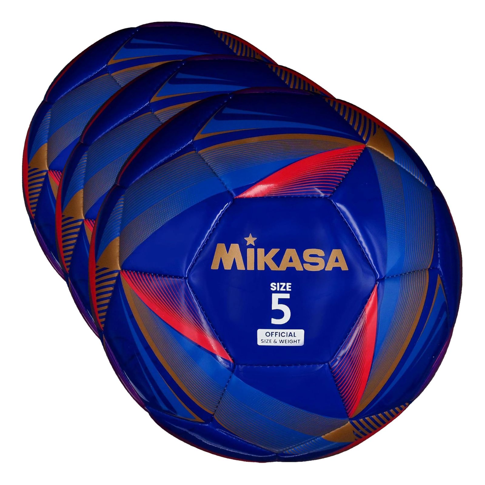 新品 ミカサ(MIKASA) サッカーボール 5号 FT529D-NB (中学生以上・一般) ネイビー 推奨内圧0.600(kgf/?) (× 3)