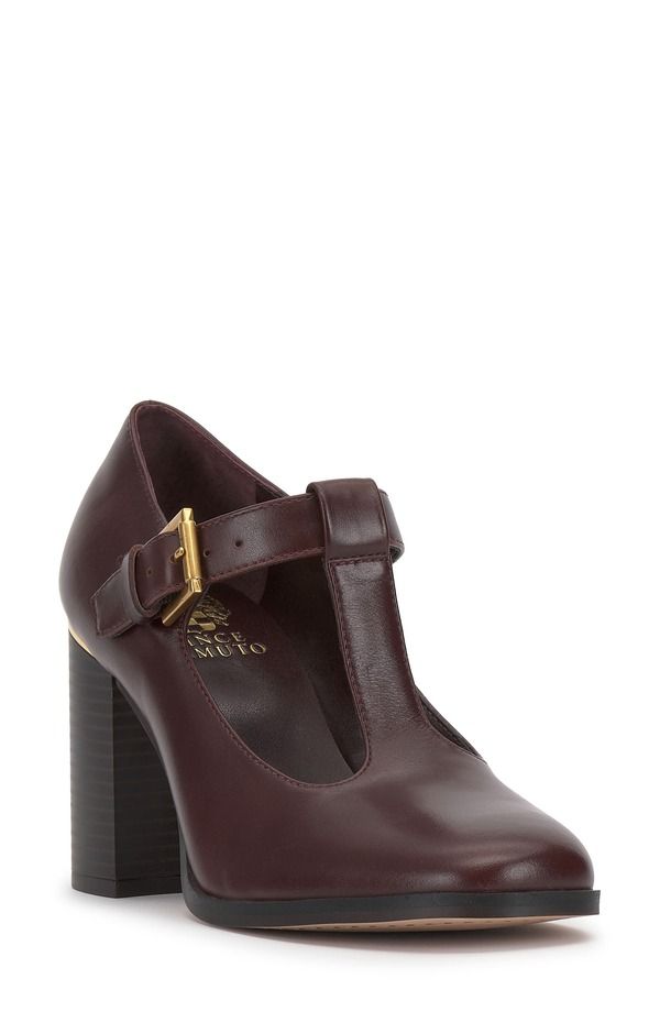 ヴィンスカムート レディース シューズ パンプス Vince Camuto Micha TStrapump Rich Mahogan