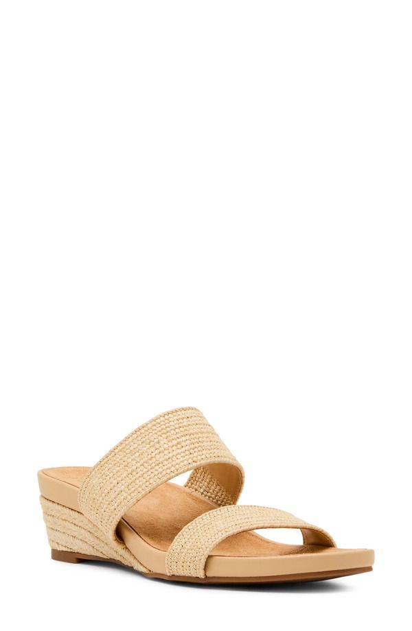 アンクライン レディース シューズ ヒール サンダル Anne Klein Kapricorn Wedge Sandal Natural Raffia