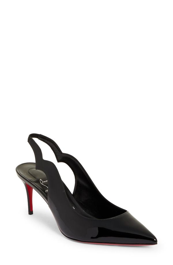 クリスチャン・ルブタン レディース シューズ パンプス Christian Louboutin Hot Chick Pointed Toe Slingback Pump B439 Black Lin Black ブラック