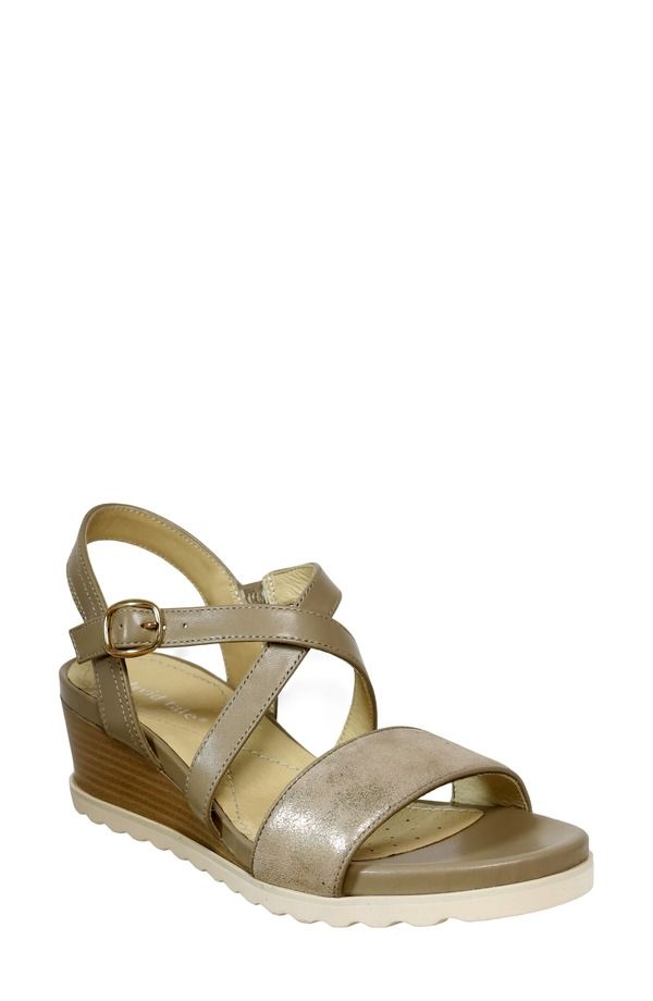 ダイビッドテイト レディース シューズ ヒール サンダル アンクル David Tate Kinsley Ankle Strap Wedge Sandal Taupe Suede トープ