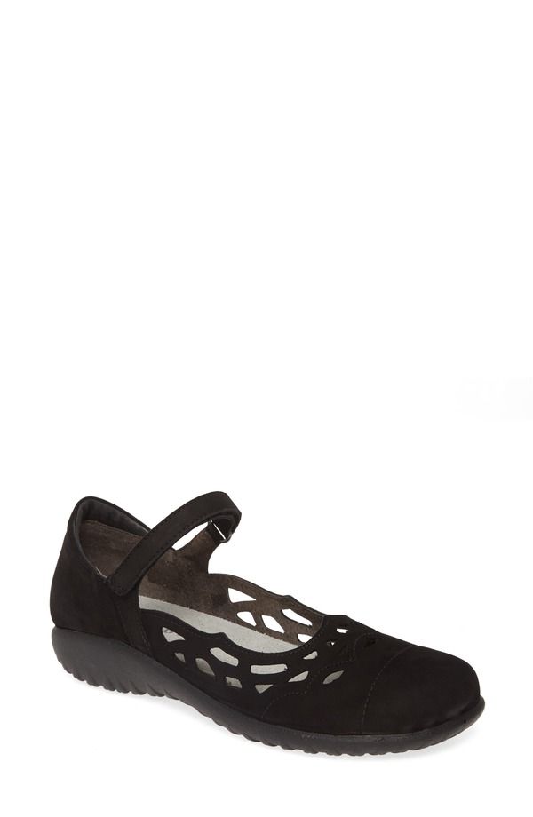 ナオト レディース シューズ パンプス Naot Agathis Mary Jane Flat Black Velvet Nubuck Leather ブラック
