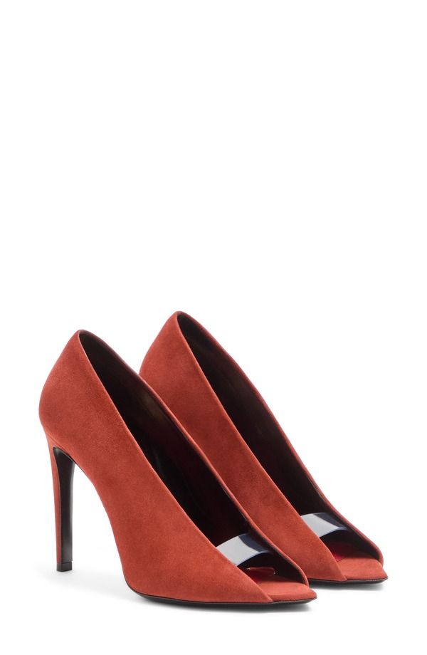 ヴァレンティノ レディース シューズ パンプスエード Valentino Garavani Open Toe Rvl Suede Pump Rust ラスト