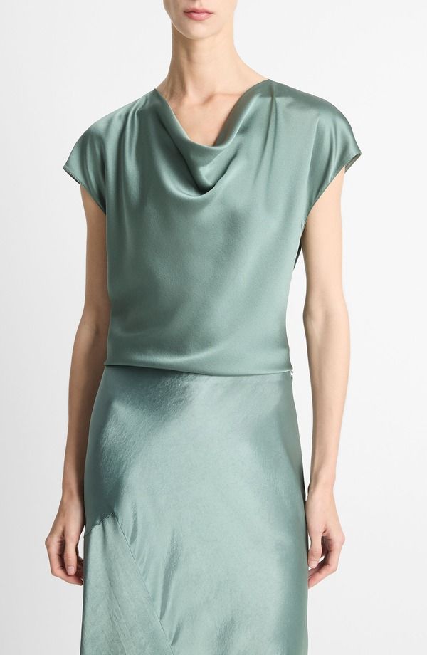 ヴィンス レディース トップス シャツ シルク ブラウス Vince Cowl Neck Silk Blouse Deepatina