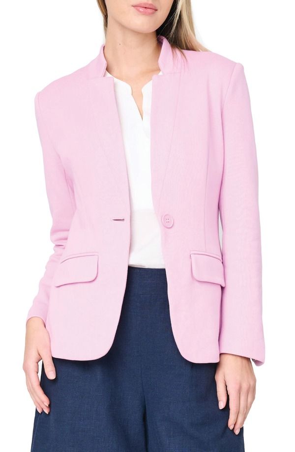 ギブソンルック レディース アウター ジャケット・ブルゾン コットン ブレザー ニット GIBSONLOOK Inverted Notch Collar Cotton Blend Knit Blazer Pirouette Pink ピンク