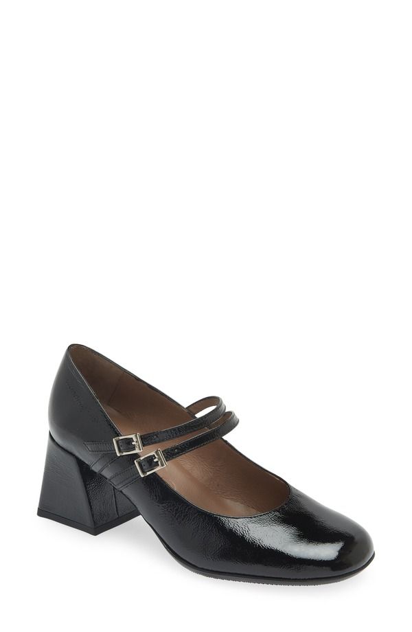 ワンダーズ レディース シューズ パンプス Wonders Mary Jane Pump Black Patent Leather ブラック