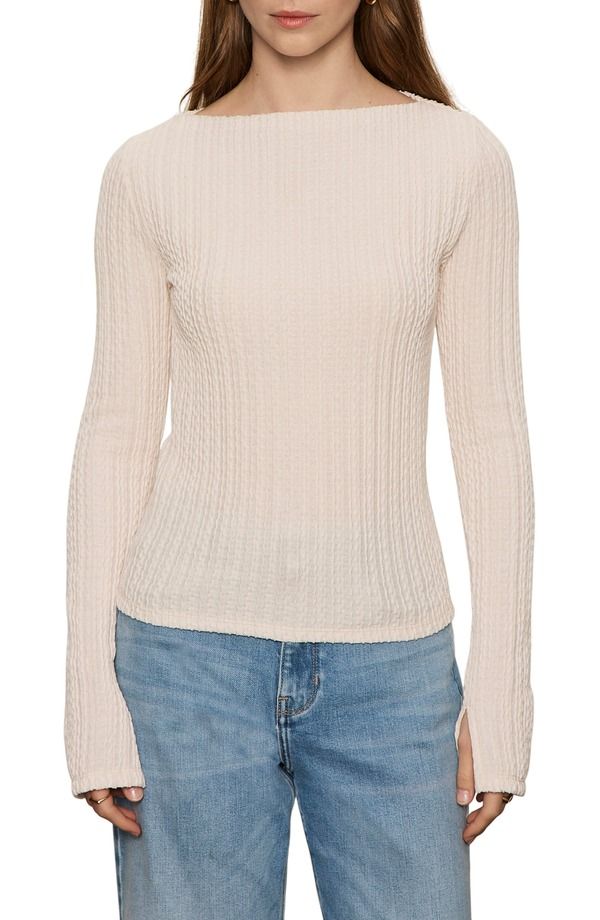 サンクチュアリー レディース トップス シャツ Sanctuary Boat Neck Rib Topink Milk ピンク