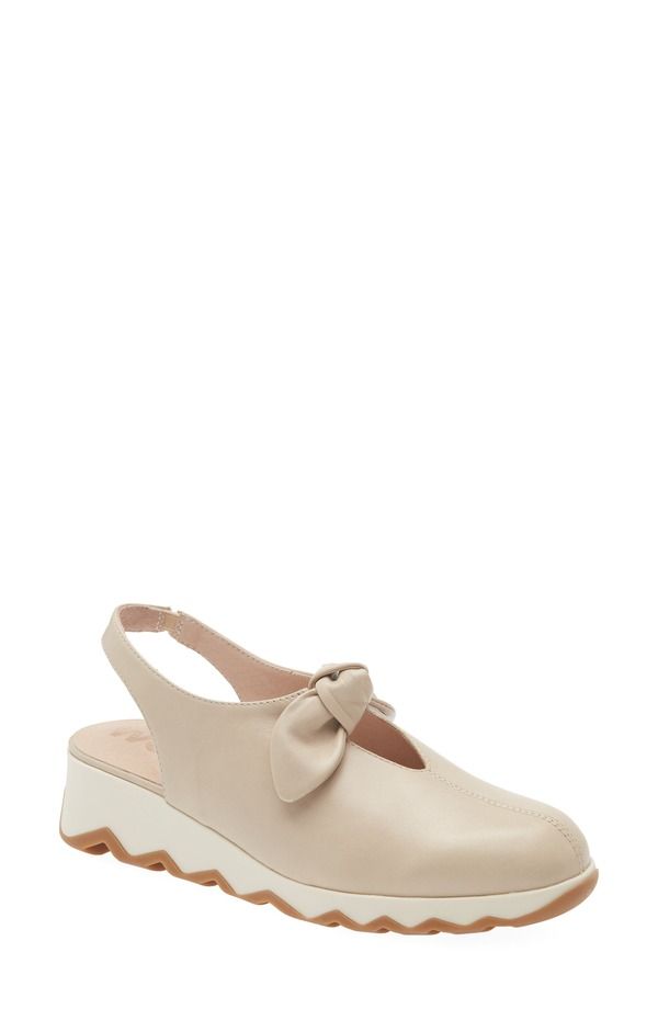 ワンダーズ レディース シューズ ヒール Wonders Knotted Wedge Slingback Pump Sauvgage Beige ベージュ