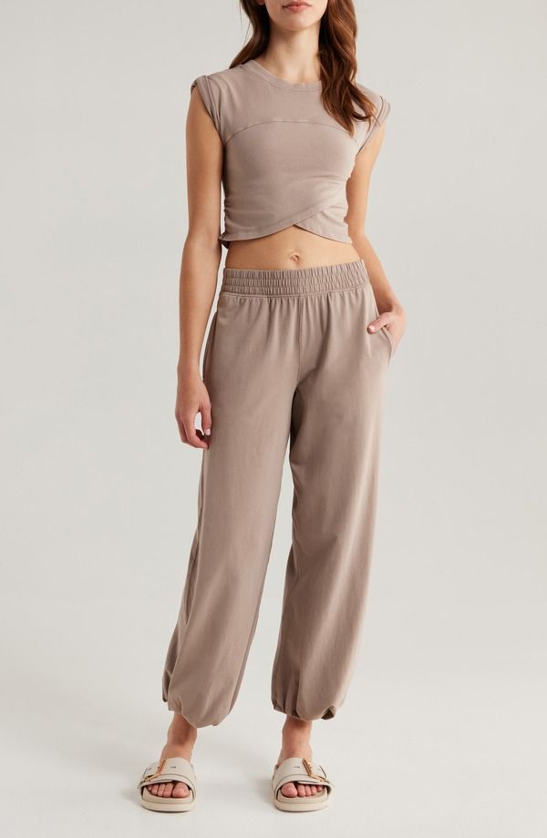 フリーピープル レディース トップス Tシャツ ジョガーパンツ Free People FP Movement Hot Shot Crossover TShirt Joggerset Pumice