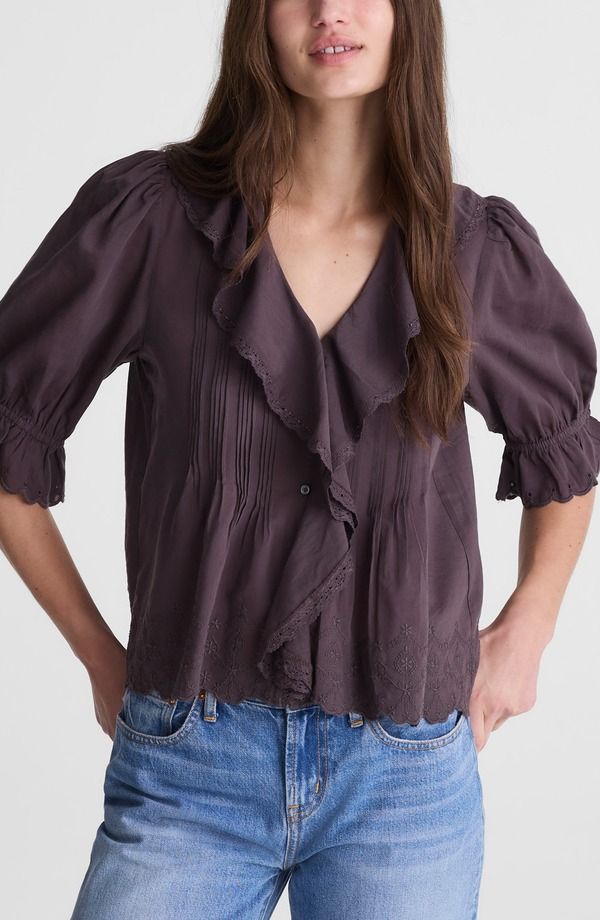 メイドウェル レディース トップス シャツ Madewell The Blaire Top Chocolate Plum プラム