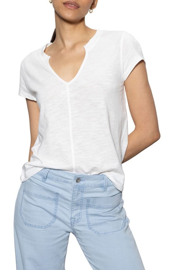 サンクチュアリー レディース トップス Tシャツ Sanctuary The New Girl Split Neck TShirt White ホワイト 10,715円