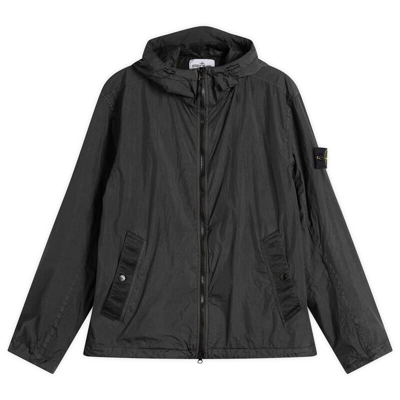 ストーンアイランド メンズ アウター パーカー・スウェット フーデッドジャケット Stone Island Crinkle Reps Hooded Jacket Black ブラック
