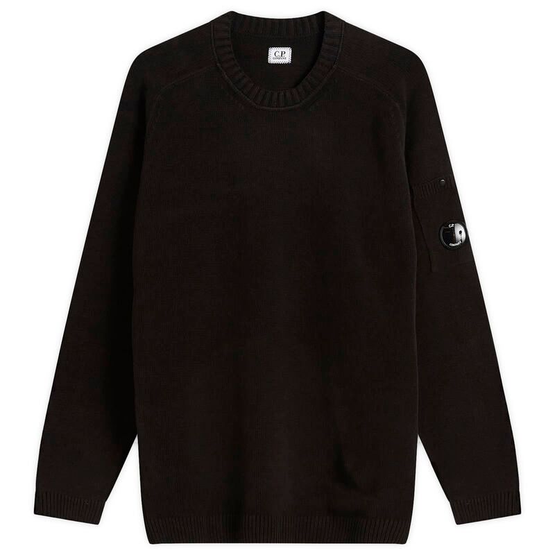 シーピーカンパニー メンズ アウター ニット・セーター クルーネック コットン CP Company Cotton Chenille Crewneck Lensweater Black ブラック