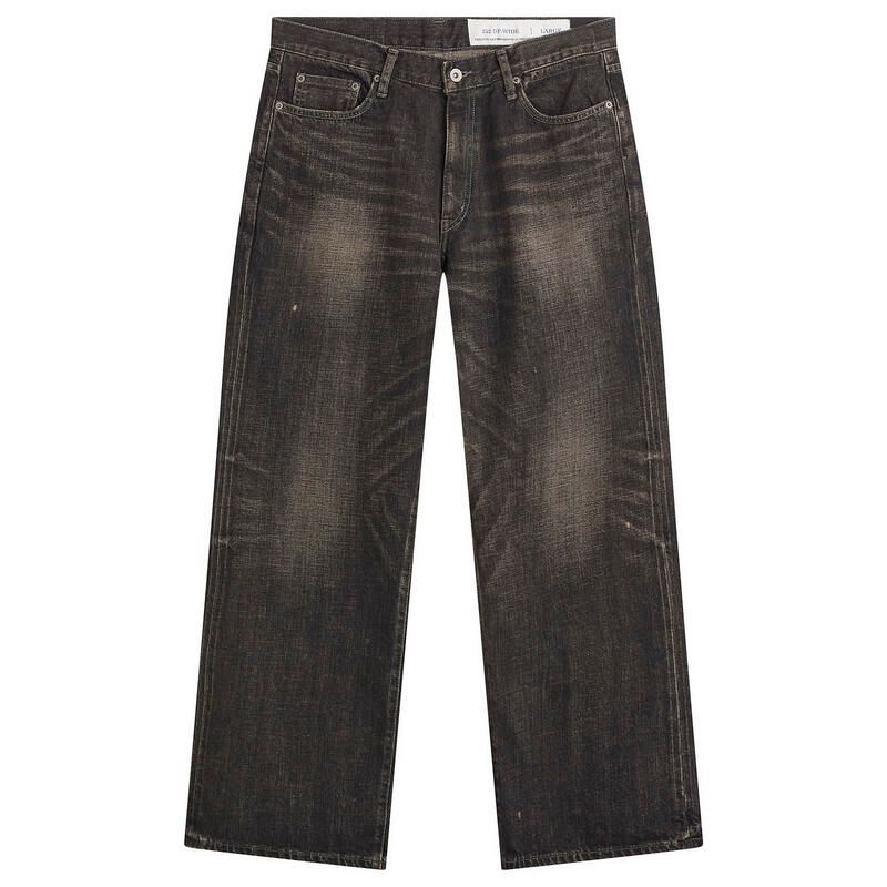 ネイバーフッド メンズ ボトムス デニムパンツ ワイドレッグ ジーンズ Neighborhood Wide Leg Selvedge Denim Jeans Black ブラック