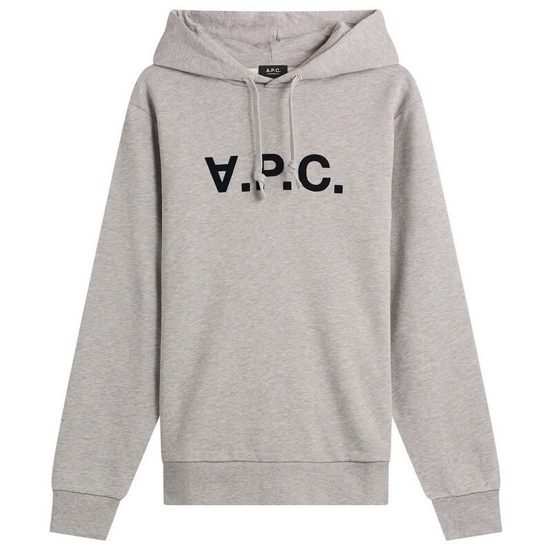 アーペーセー メンズ アウター パーカー・スウェット ロゴ APC VPC Logo Hoodie Heather Grey Dark Navy グレー