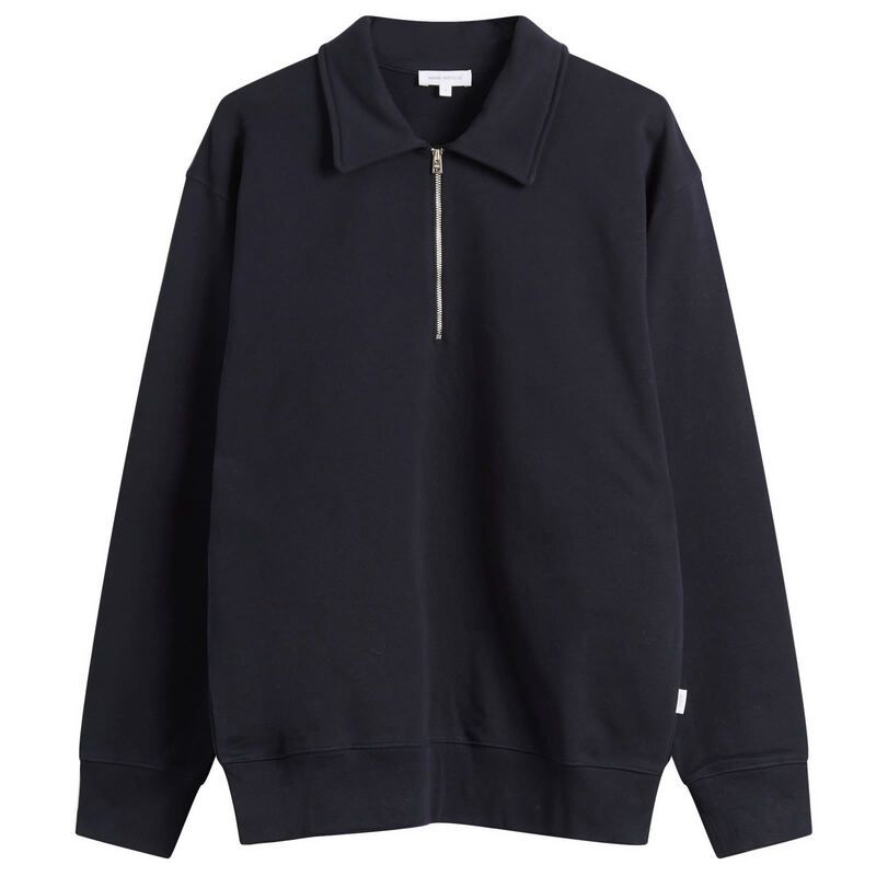 ノースプロジェクト メンズ アウター パーカー・スウェット ハーフジップ シャツ Norse Projects Norse Standard Half Zip Sweatshirt Dark Navy ネイビー