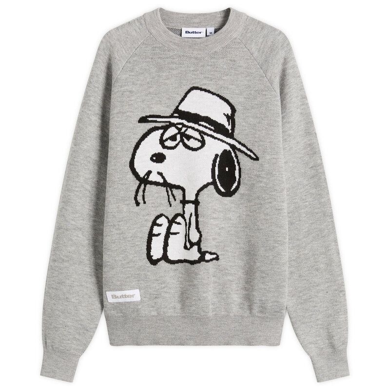 バターグッズ メンズ アウター ニット・セーター Butter Goods x Peanutspike Knit Sweater Ash アッシュ