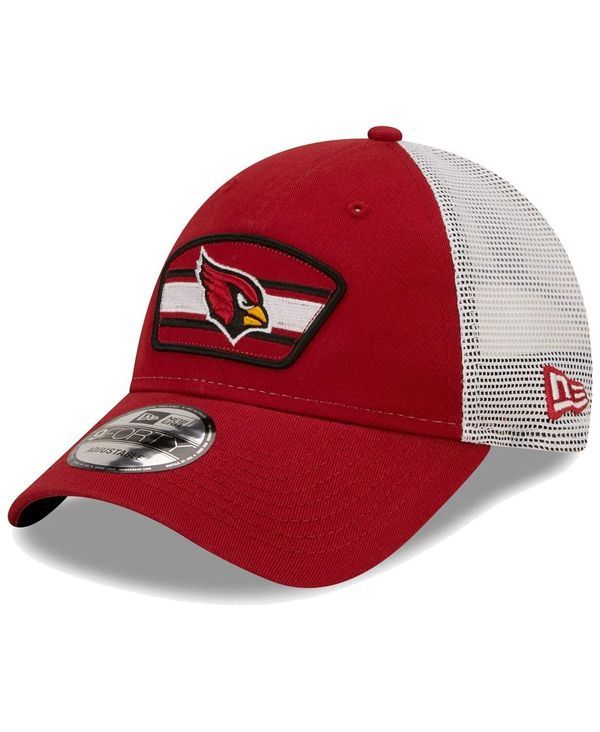 ニューエラ メンズ アクセサリー 帽子 ロゴ New Era Mens Cardinal White Arizona Cardinals Logo Patch Trucker 9FORTY Snapback Hat Cardinal White ホワイト