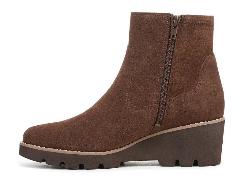 バイオニック レディース シューズ ブーツ・レインブーツ Vionic Ariana Wedge Bootie Dark Brown ブラウン