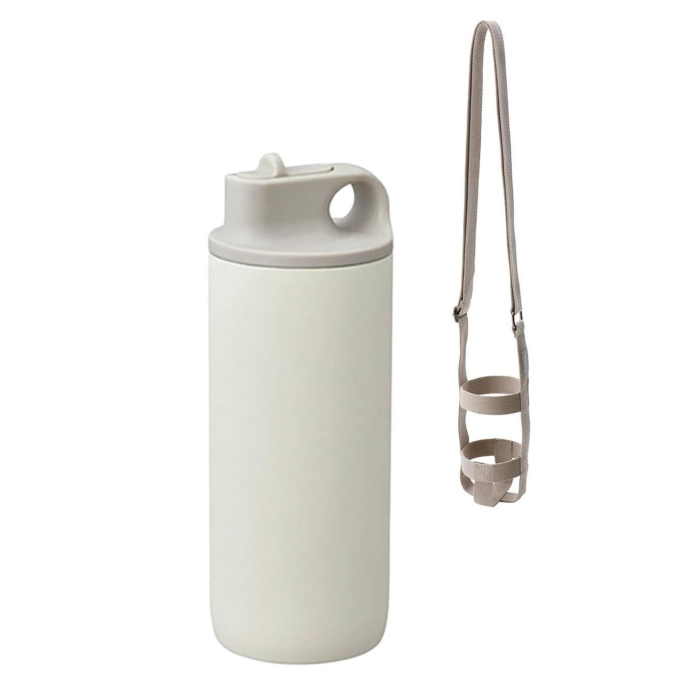 新品 【セット買い】 KINTO(キントー) アクティブタンブラー 600ml ホワイト 20281 & [キントー] タンブラーストラップ 80mm ベージュ 23375