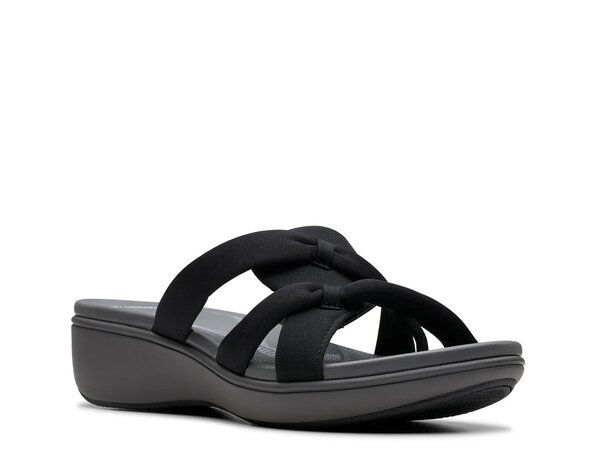 クラークス レディース シューズ サンダル Clarks Breezerae Cam Wedge Sandal Black ブラック
