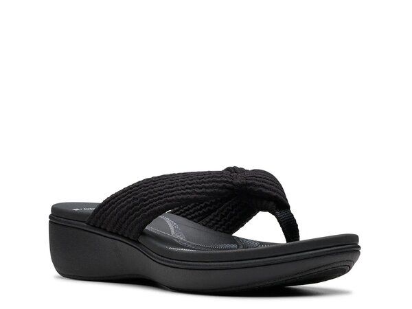 クラークス レディース シューズ サンダル Clarks BreezeRae Erin Wedge Sandal Black ブラック