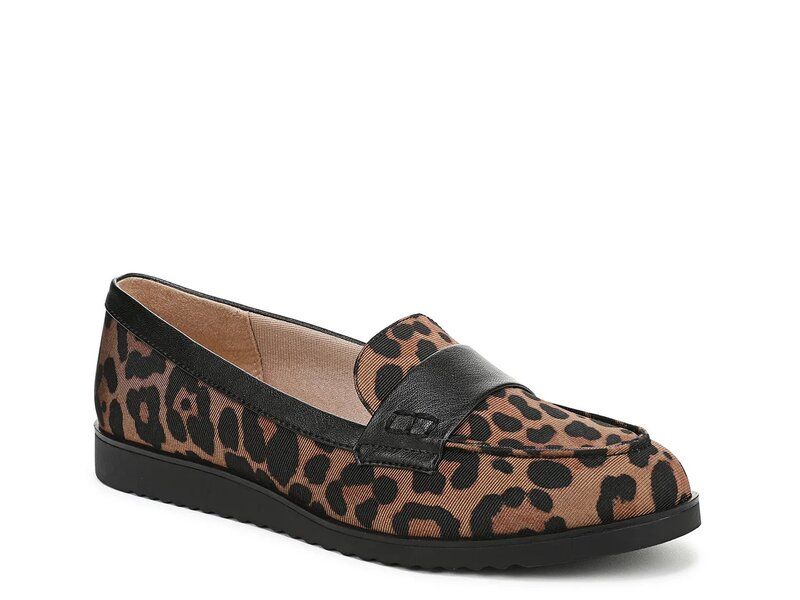 ライフストライド レディース シューズ スリッポン・ローファー LifeStride Zee Loafer BlackBrown Leopard Print Fabric ブラック