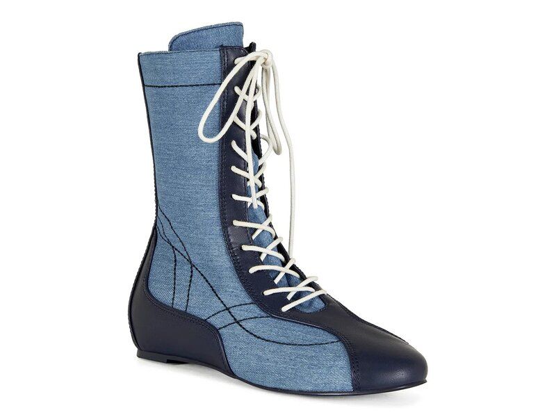 アザレア ワン レディース シューズ ブーツ・レインブーツ Azalea Wang Passer Bootie Denim Navy ネイビー