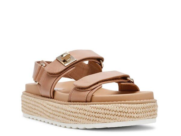 スティーブ マデン レディース シューズ サンダル プラットフォーム Steve Madden Big Mona Platform Sandal Light Brown LeatherEspadrille Platform ブラウン