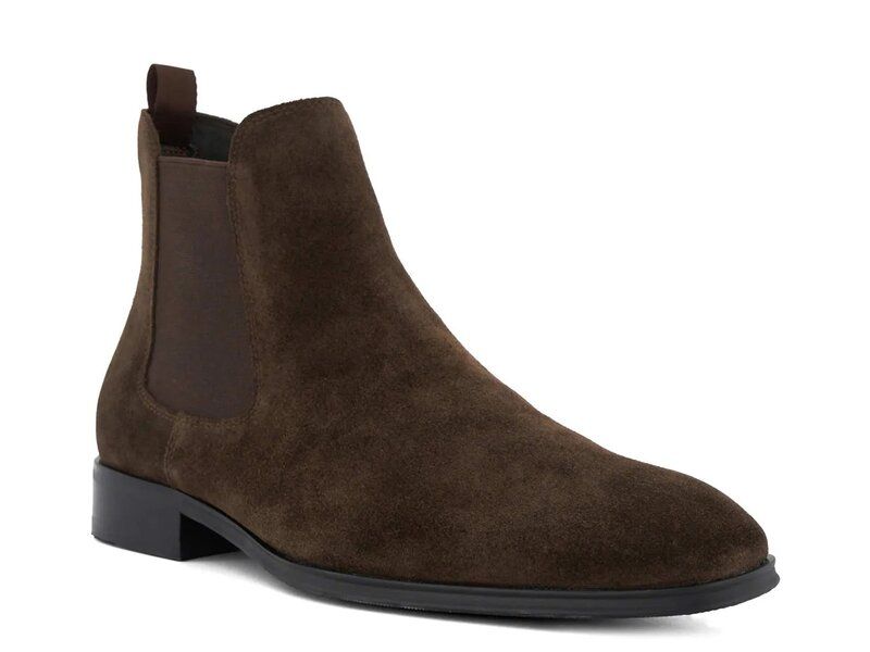 デューンロンドン メンズ シューズ ブーツ・レインブーツ チェルシーブーツ チェルシー Dune London Mandatory Chelsea Boot Dark Brown Suede ブラウン