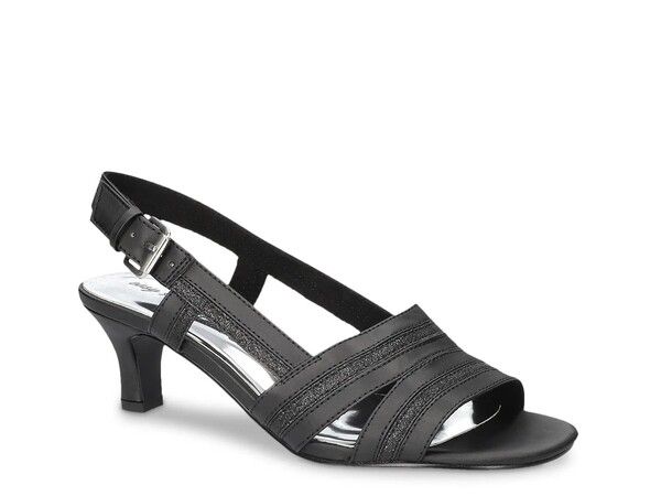 イージーストリート レディース シューズ サンダル Easy Street Meghan Sandal Black Satin ブラック
