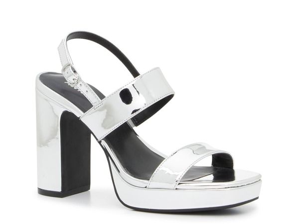 アンクライン レディース シューズ サンダル Anne Klein Zoelle Sandal Silver Metallic Synthetic シルバー