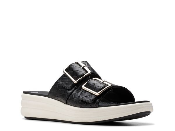 クラークス レディース シューズ サンダル Clarks Cloudsteppers Drift Wedge Sandal Black ブラック