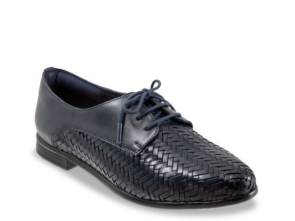 トロッターズ レディース シューズ オックスフォード Trotters Lizzie Herringbone Oxford Navy ネイビー