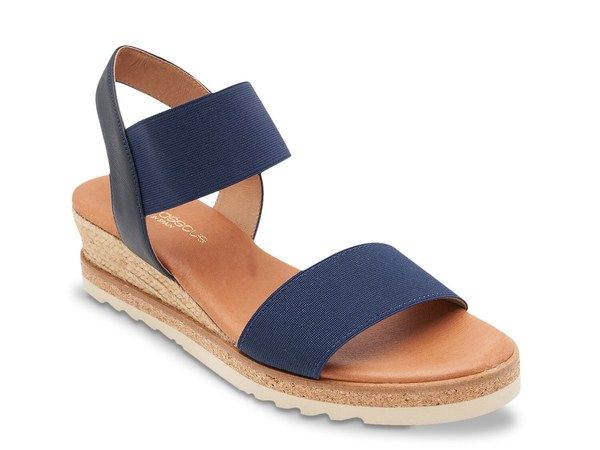 アンドレア アース レディース シューズ サンダル Andre Assous Neveah Espadrille Wedge Sandal Navy ネイビー