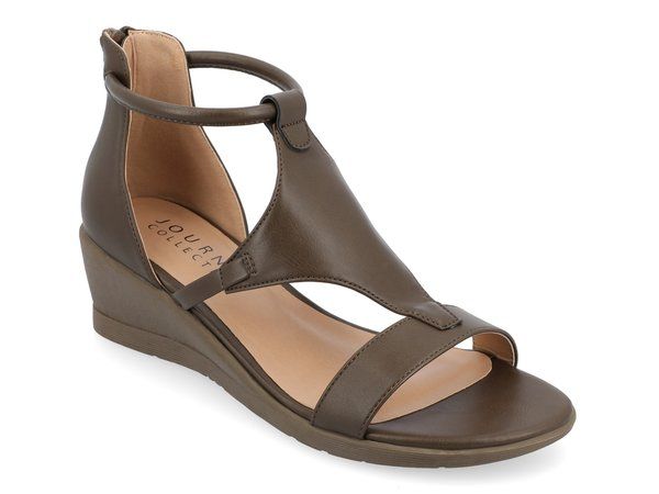ジュルネ コレクション レディース シューズ サンダル Journee Collection Trayle Wedge Sandal Dark Green グリーン