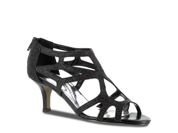 イージーストリート レディース シューズ サンダル Easy Street Flattery Sandal Black Glitter Fabric ブラック 14,256円